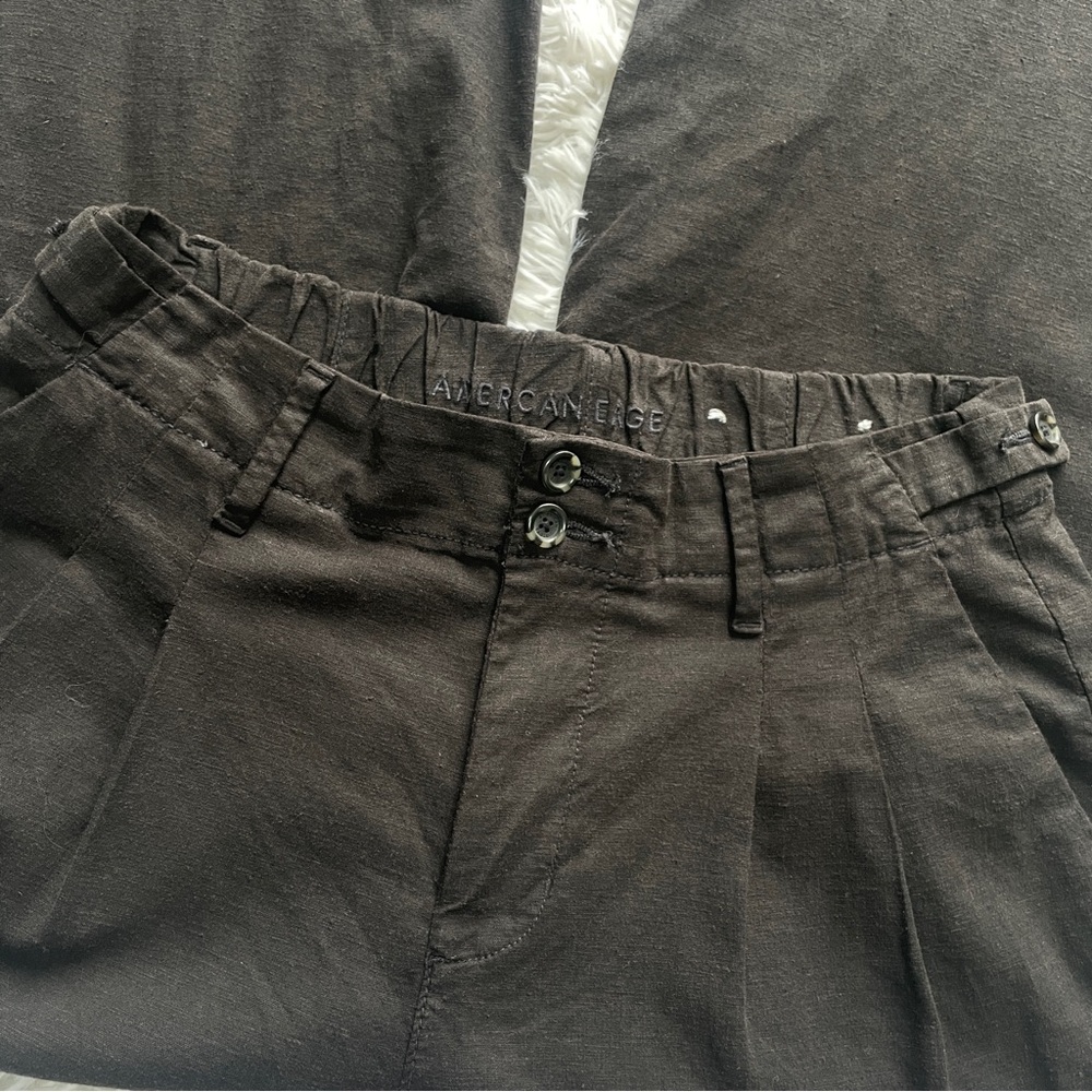 American Eagle High Rise Wide Leg Trouser Pants - Picture 3 of 8